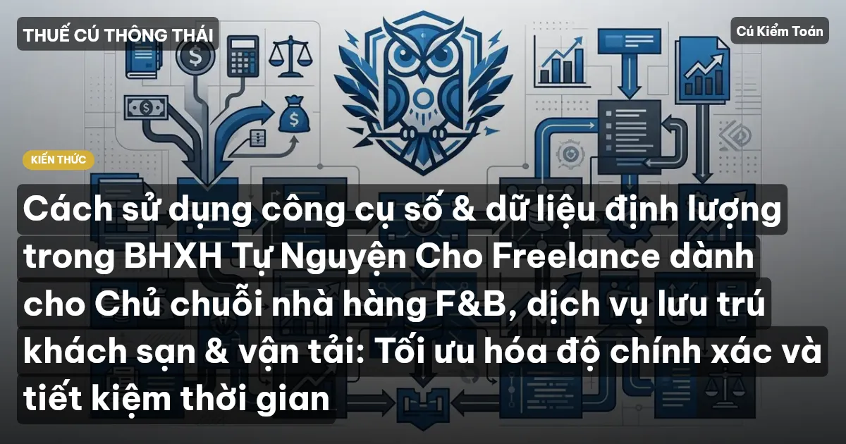 Cách sử dụng công cụ số & dữ liệu định lượng trong BHXH Tự Nguyện Cho Freelance dành cho Chủ chuỗi nhà hàng F&B, dịch vụ lưu trú khách sạn & vận tải: Tối ưu hóa độ chính xác và tiết kiệm thời gian
