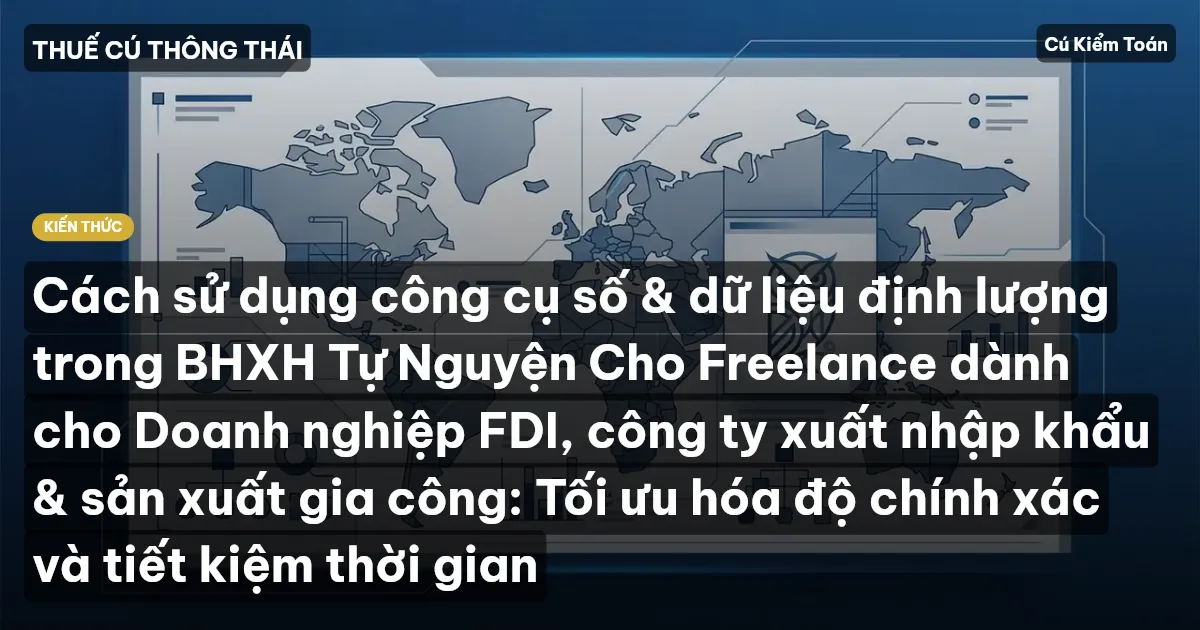 Cách sử dụng công cụ số & dữ liệu định lượng trong BHXH Tự Nguyện Cho Freelance dành cho Doanh nghiệp FDI, công ty xuất nhập khẩu & sản xuất gia công: Tối ưu hóa độ chính xác và tiết kiệm thời gian