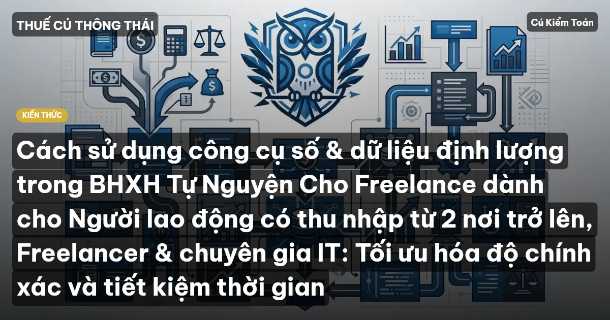 Cách sử dụng công cụ số & dữ liệu định lượng trong BHXH Tự Nguyện Cho Freelance dành cho Người lao động có thu nhập từ 2 nơi trở lên, Freelancer & chuyên gia IT: Tối ưu hóa độ chính xác và tiết kiệm thời gian