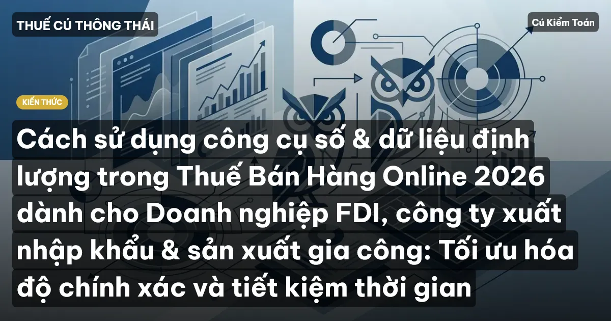 Cách sử dụng công cụ số & dữ liệu định lượng trong Thuế Bán Hàng Online 2026 dành cho Doanh nghiệp FDI, công ty xuất nhập khẩu & sản xuất gia công: Tối ưu hóa độ chính xác và tiết kiệm thời gian