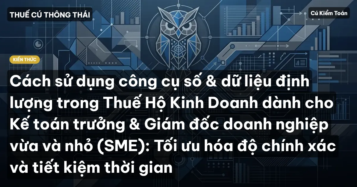 Cách sử dụng công cụ số & dữ liệu định lượng trong Thuế Hộ Kinh Doanh dành cho Kế toán trưởng & Giám đốc doanh nghiệp vừa và nhỏ (SME): Tối ưu hóa độ chính xác và tiết kiệm thời gian