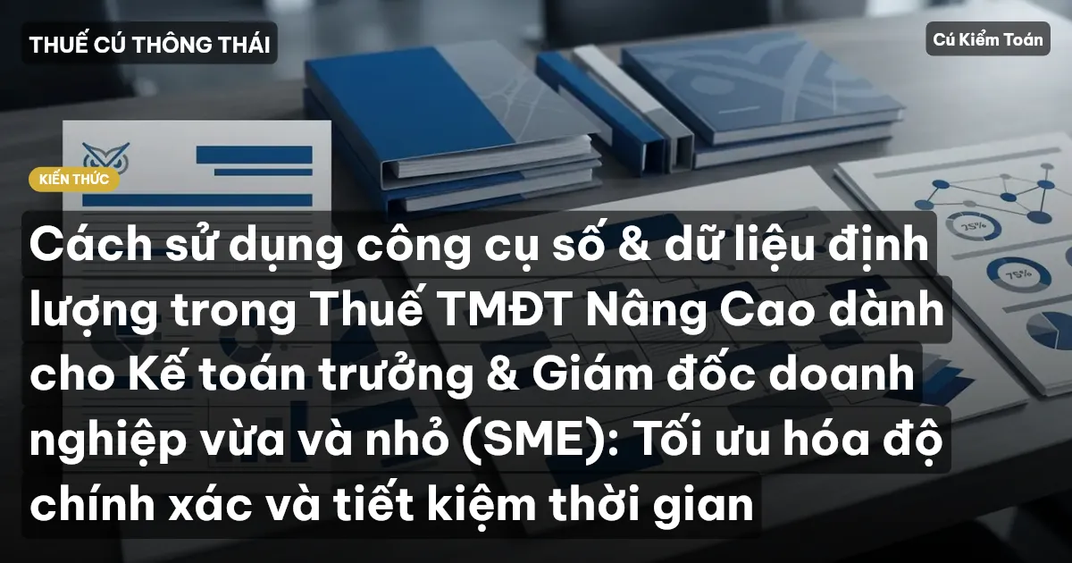 Cách sử dụng công cụ số & dữ liệu định lượng trong Thuế TMĐT Nâng Cao dành cho Kế toán trưởng & Giám đốc doanh nghiệp vừa và nhỏ (SME): Tối ưu hóa độ chính xác và tiết kiệm thời gian