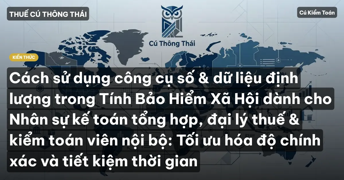 Cách sử dụng công cụ số & dữ liệu định lượng trong Tính Bảo Hiểm Xã Hội dành cho Nhân sự kế toán tổng hợp, đại lý thuế & kiểm toán viên nội bộ: Tối ưu hóa độ chính xác và tiết kiệm thời gian