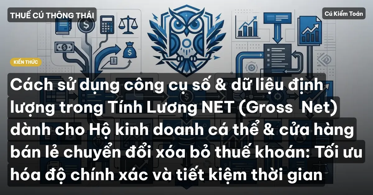 Cách sử dụng công cụ số & dữ liệu định lượng trong Tính Lương NET (Gross→Net) dành cho Hộ kinh doanh cá thể & cửa hàng bán lẻ chuyển đổi xóa bỏ thuế khoán: Tối ưu hóa độ chính xác và tiết kiệm thời gian