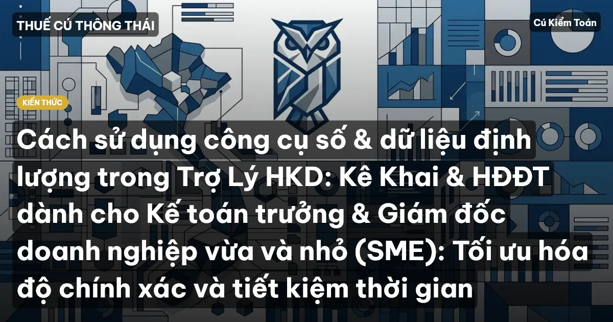 Cách sử dụng công cụ số & dữ liệu định lượng trong Trợ Lý HKD: Kê Khai & HĐĐT dành cho Kế toán trưởng & Giám đốc doanh nghiệp vừa và nhỏ (SME): Tối ưu hóa độ chính xác và tiết kiệm thời gian