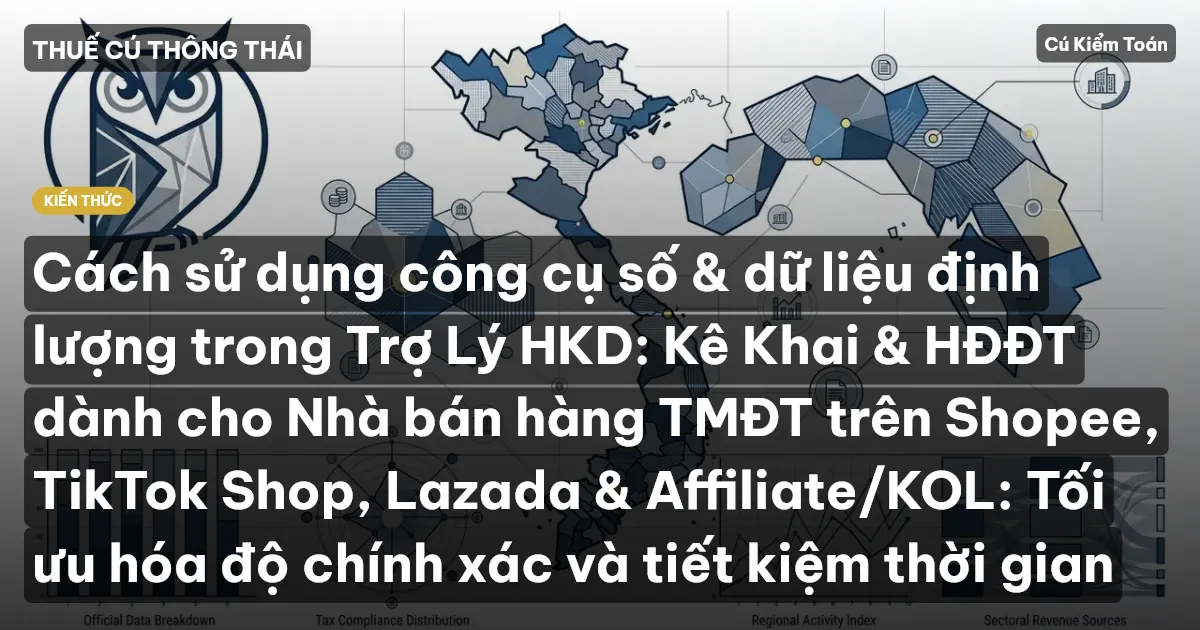 Cách sử dụng công cụ số & dữ liệu định lượng trong Trợ Lý HKD: Kê Khai & HĐĐT dành cho Nhà bán hàng TMĐT trên Shopee, TikTok Shop, Lazada & Affiliate/KOL: Tối ưu hóa độ chính xác và tiết kiệm thời gian
