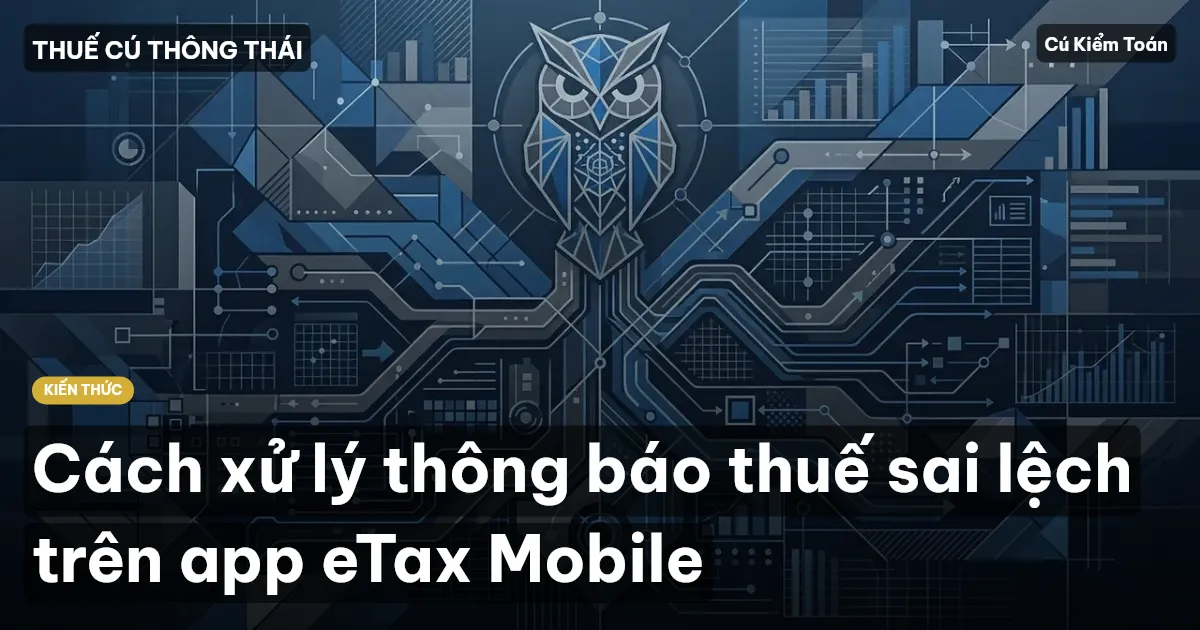 Cách xử lý thông báo thuế sai lệch trên app eTax Mobile
