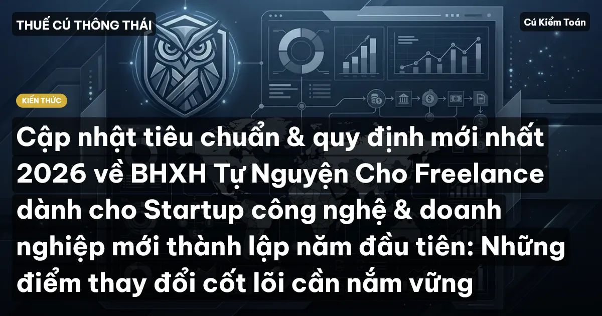 Cập nhật tiêu chuẩn & quy định mới nhất 2026 về BHXH Tự Nguyện Cho Freelance dành cho Startup công nghệ & doanh nghiệp mới thành lập năm đầu tiên: Những điểm thay đổi cốt lõi cần nắm vững