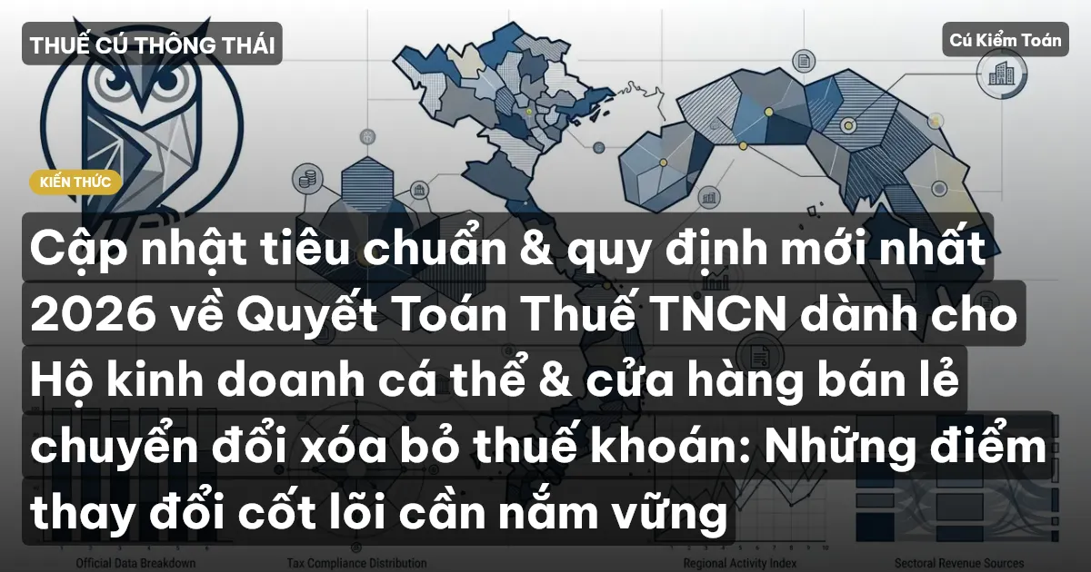 Cập nhật tiêu chuẩn & quy định mới nhất 2026 về Quyết Toán Thuế TNCN dành cho Hộ kinh doanh cá thể & cửa hàng bán lẻ chuyển đổi xóa bỏ thuế khoán: Những điểm thay đổi cốt lõi cần nắm vững
