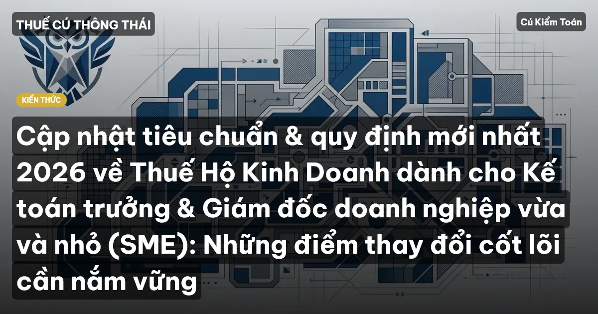 Cập nhật tiêu chuẩn & quy định mới nhất 2026 về Thuế Hộ Kinh Doanh dành cho Kế toán trưởng & Giám đốc doanh nghiệp vừa và nhỏ (SME): Những điểm thay đổi cốt lõi cần nắm vững
