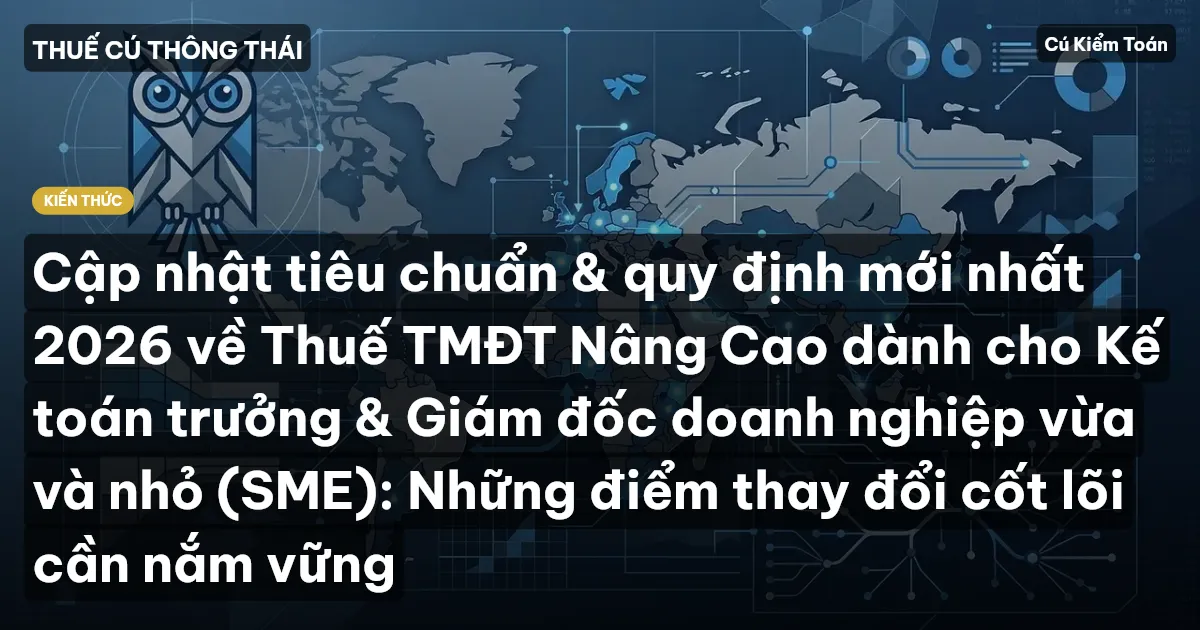Cập nhật tiêu chuẩn & quy định mới nhất 2026 về Thuế TMĐT Nâng Cao dành cho Kế toán trưởng & Giám đốc doanh nghiệp vừa và nhỏ (SME): Những điểm thay đổi cốt lõi cần nắm vững