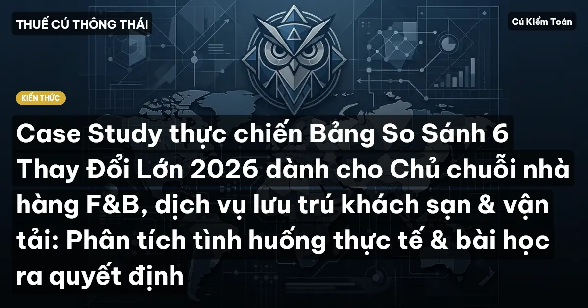 Case Study thực chiến Bảng So Sánh 6 Thay Đổi Lớn 2026 dành cho Chủ chuỗi nhà hàng F&B, dịch vụ lưu trú khách sạn & vận tải: Phân tích tình huống thực tế & bài học ra quyết định