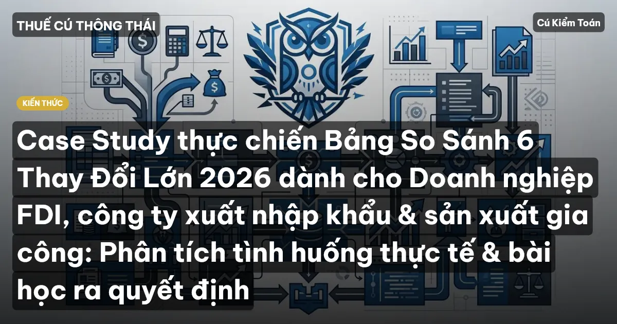 Case Study thực chiến Bảng So Sánh 6 Thay Đổi Lớn 2026 dành cho Doanh nghiệp FDI, công ty xuất nhập khẩu & sản xuất gia công: Phân tích tình huống thực tế & bài học ra quyết định