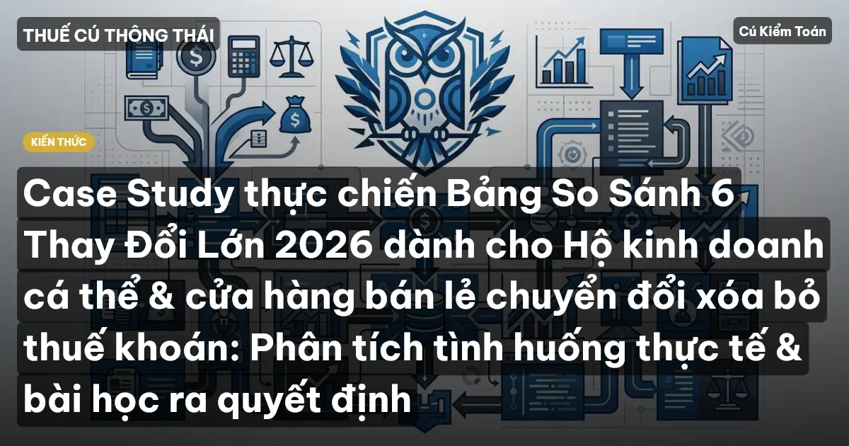 Case Study thực chiến Bảng So Sánh 6 Thay Đổi Lớn 2026 dành cho Hộ kinh doanh cá thể & cửa hàng bán lẻ chuyển đổi xóa bỏ thuế khoán: Phân tích tình huống thực tế & bài học ra quyết định