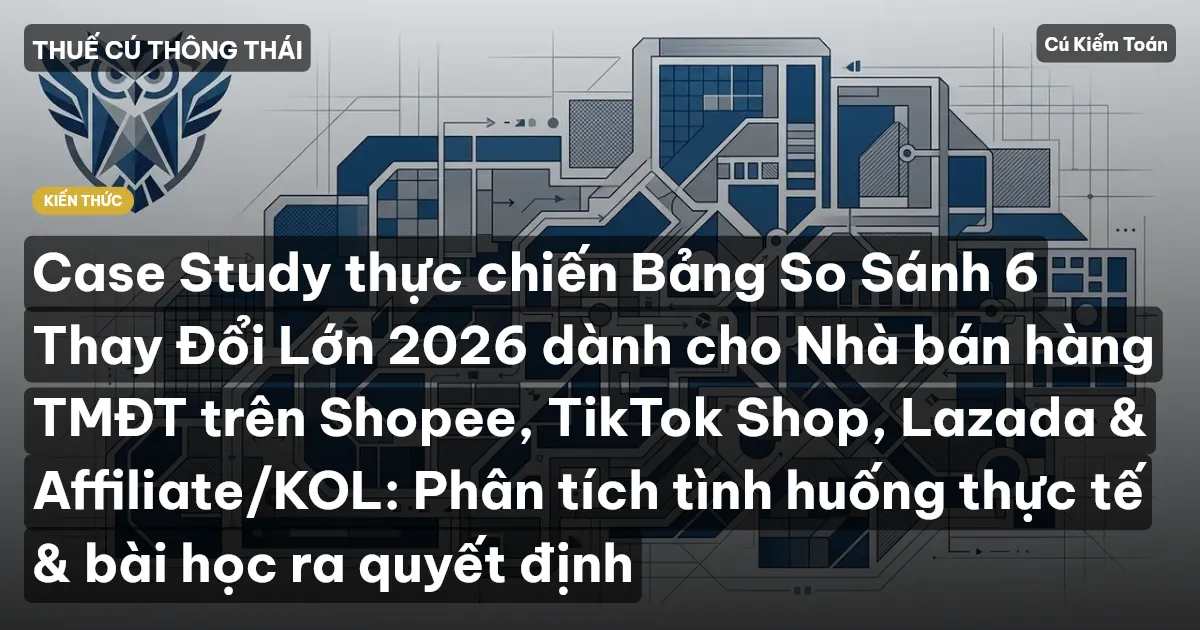 Case Study thực chiến Bảng So Sánh 6 Thay Đổi Lớn 2026 dành cho Nhà bán hàng TMĐT trên Shopee, TikTok Shop, Lazada & Affiliate/KOL: Phân tích tình huống thực tế & bài học ra quyết định