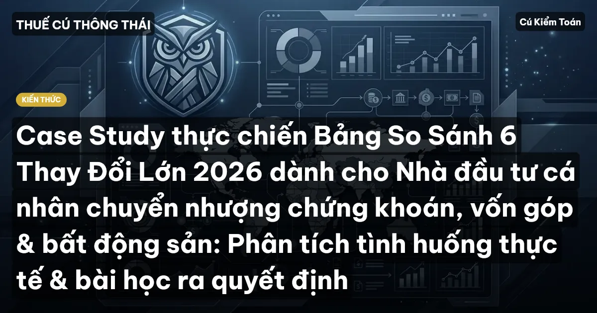 Case Study thực chiến Bảng So Sánh 6 Thay Đổi Lớn 2026 dành cho Nhà đầu tư cá nhân chuyển nhượng chứng khoán, vốn góp & bất động sản: Phân tích tình huống thực tế & bài học ra quyết định