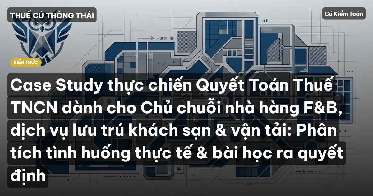 Case Study thực chiến Quyết Toán Thuế TNCN dành cho Chủ chuỗi nhà hàng F&B, dịch vụ lưu trú khách sạn & vận tải: Phân tích tình huống thực tế & bài học ra quyết định