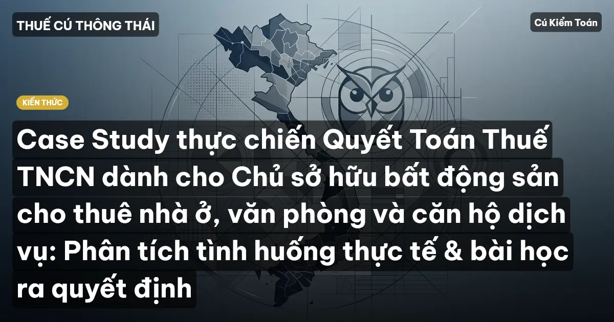 Case Study thực chiến Quyết Toán Thuế TNCN dành cho Chủ sở hữu bất động sản cho thuê nhà ở, văn phòng và căn hộ dịch vụ: Phân tích tình huống thực tế & bài học ra quyết định
