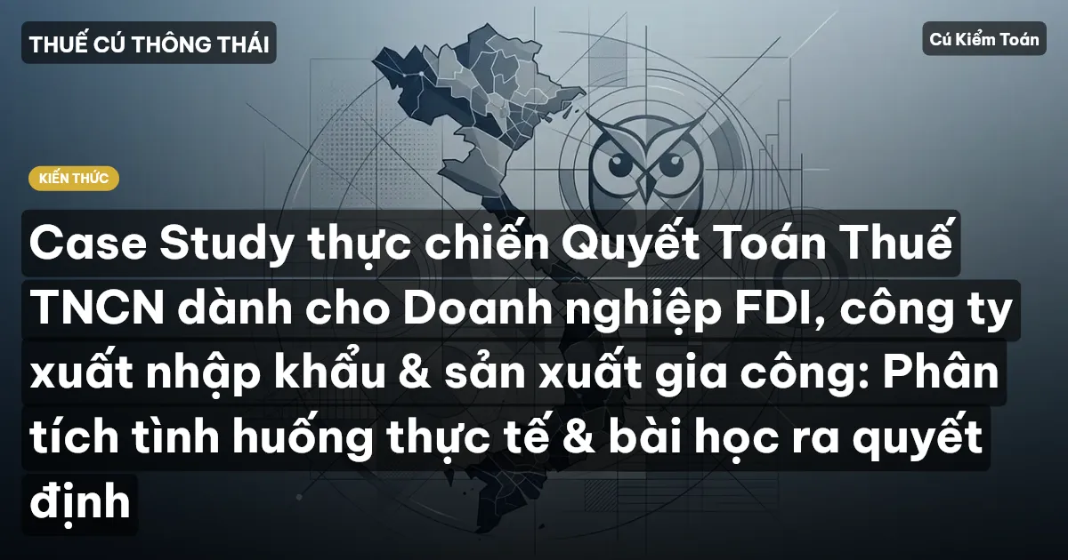 Case Study thực chiến Quyết Toán Thuế TNCN dành cho Doanh nghiệp FDI, công ty xuất nhập khẩu & sản xuất gia công: Phân tích tình huống thực tế & bài học ra quyết định