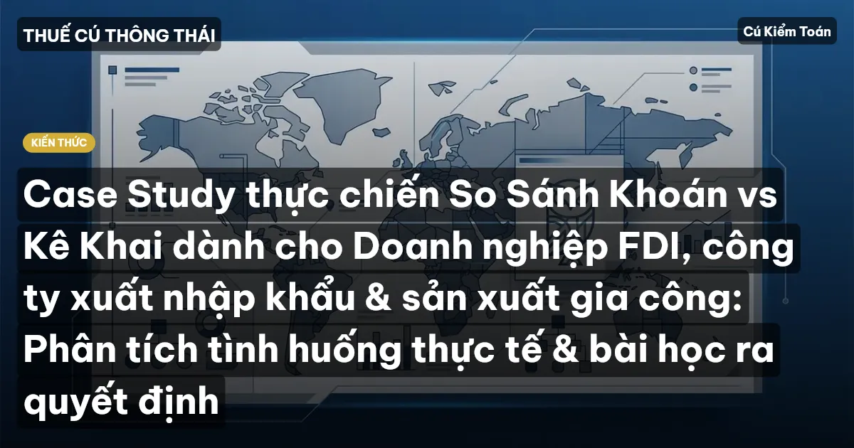 Case Study thực chiến So Sánh Khoán vs Kê Khai dành cho Doanh nghiệp FDI, công ty xuất nhập khẩu & sản xuất gia công: Phân tích tình huống thực tế & bài học ra quyết định