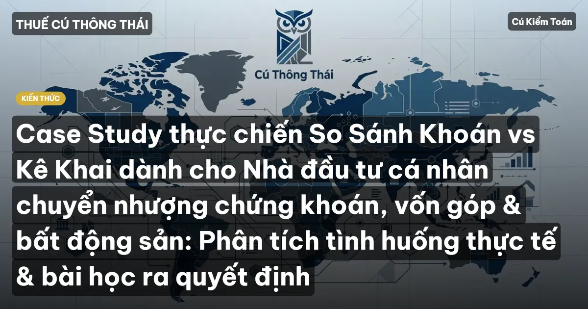 Case Study thực chiến So Sánh Khoán vs Kê Khai dành cho Nhà đầu tư cá nhân chuyển nhượng chứng khoán, vốn góp & bất động sản: Phân tích tình huống thực tế & bài học ra quyết định