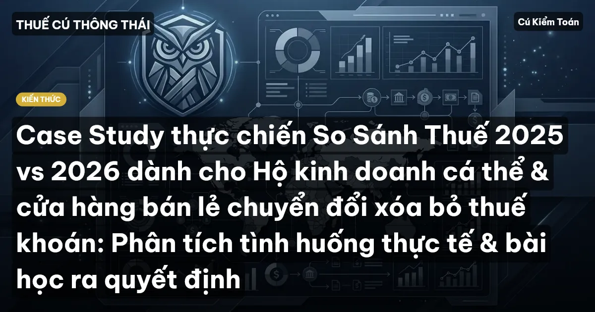 Case Study thực chiến So Sánh Thuế 2025 vs 2026 dành cho Hộ kinh doanh cá thể & cửa hàng bán lẻ chuyển đổi xóa bỏ thuế khoán: Phân tích tình huống thực tế & bài học ra quyết định