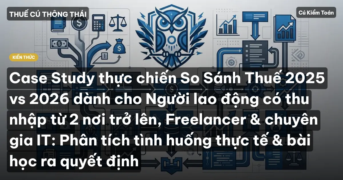Case Study thực chiến So Sánh Thuế 2025 vs 2026 dành cho Người lao động có thu nhập từ 2 nơi trở lên, Freelancer & chuyên gia IT: Phân tích tình huống thực tế & bài học ra quyết định