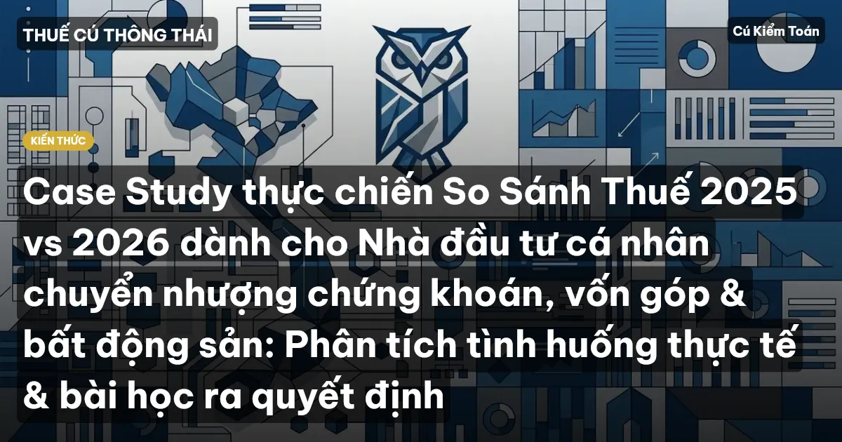 Case Study thực chiến So Sánh Thuế 2025 vs 2026 dành cho Nhà đầu tư cá nhân chuyển nhượng chứng khoán, vốn góp & bất động sản: Phân tích tình huống thực tế & bài học ra quyết định