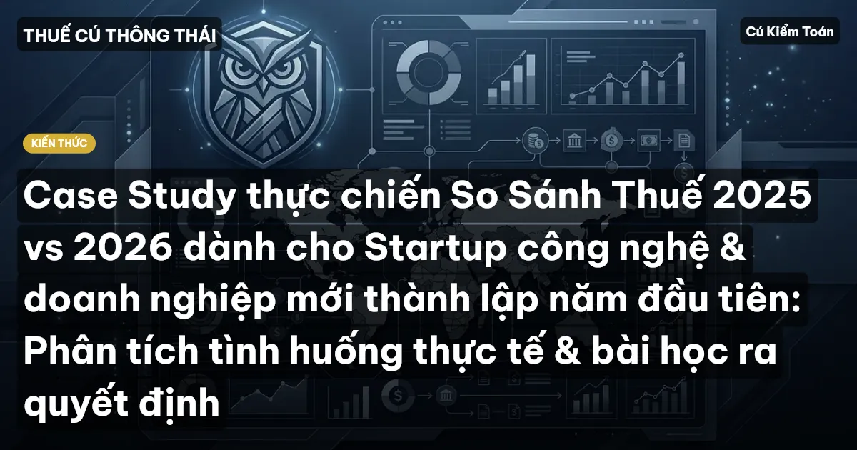 Case Study thực chiến So Sánh Thuế 2025 vs 2026 dành cho Startup công nghệ & doanh nghiệp mới thành lập năm đầu tiên: Phân tích tình huống thực tế & bài học ra quyết định