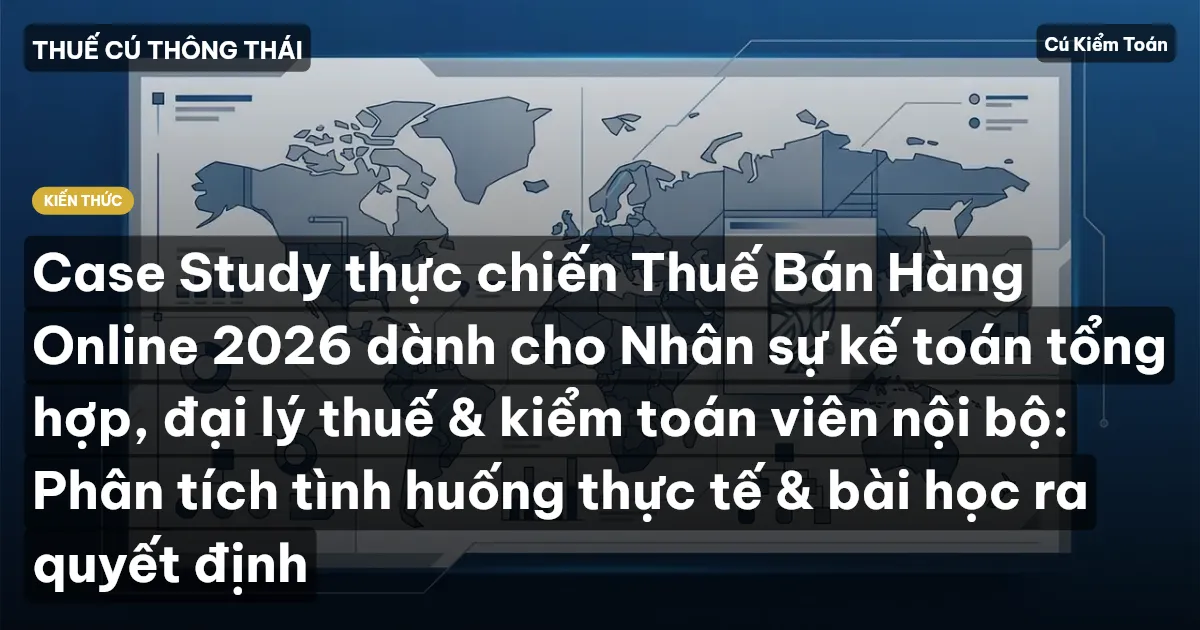 Case Study thực chiến Thuế Bán Hàng Online 2026 dành cho Nhân sự kế toán tổng hợp, đại lý thuế & kiểm toán viên nội bộ: Phân tích tình huống thực tế & bài học ra quyết định