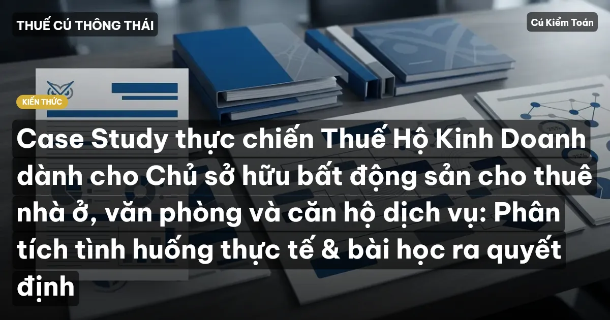 Case Study thực chiến Thuế Hộ Kinh Doanh dành cho Chủ sở hữu bất động sản cho thuê nhà ở, văn phòng và căn hộ dịch vụ: Phân tích tình huống thực tế & bài học ra quyết định