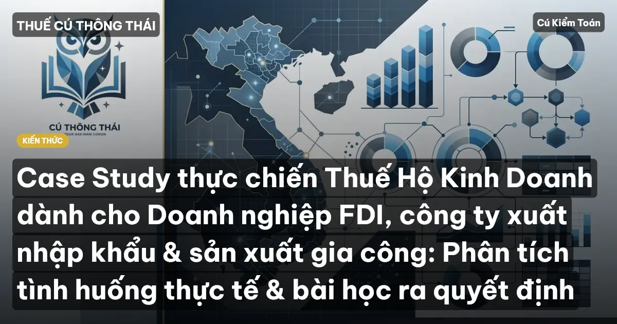 Case Study thực chiến Thuế Hộ Kinh Doanh dành cho Doanh nghiệp FDI, công ty xuất nhập khẩu & sản xuất gia công: Phân tích tình huống thực tế & bài học ra quyết định