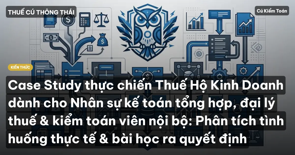 Case Study thực chiến Thuế Hộ Kinh Doanh dành cho Nhân sự kế toán tổng hợp, đại lý thuế & kiểm toán viên nội bộ: Phân tích tình huống thực tế & bài học ra quyết định