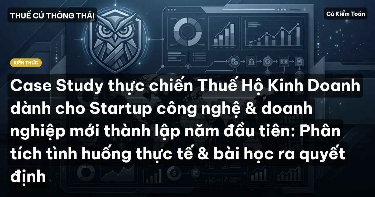Case Study thực chiến Thuế Hộ Kinh Doanh dành cho Startup công nghệ & doanh nghiệp mới thành lập năm đầu tiên: Phân tích tình huống thực tế & bài học ra quyết định