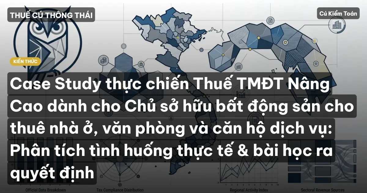 Case Study thực chiến Thuế TMĐT Nâng Cao dành cho Chủ sở hữu bất động sản cho thuê nhà ở, văn phòng và căn hộ dịch vụ: Phân tích tình huống thực tế & bài học ra quyết định