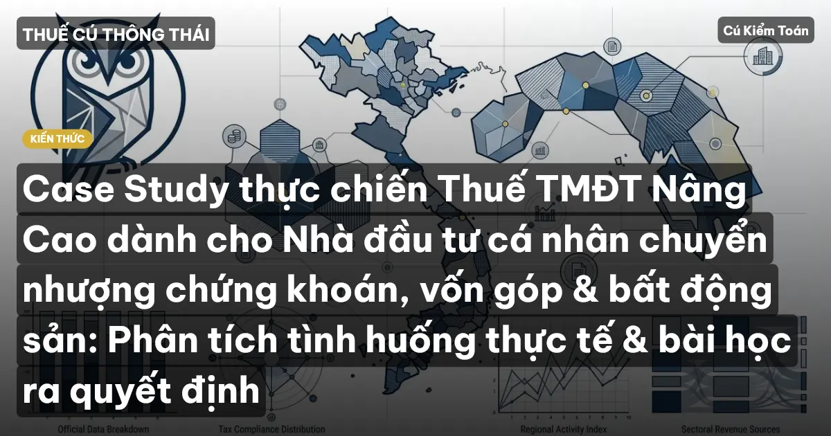 Case Study thực chiến Thuế TMĐT Nâng Cao dành cho Nhà đầu tư cá nhân chuyển nhượng chứng khoán, vốn góp & bất động sản: Phân tích tình huống thực tế & bài học ra quyết định