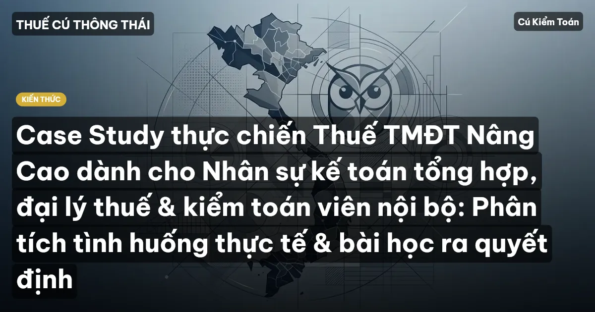 Case Study thực chiến Thuế TMĐT Nâng Cao dành cho Nhân sự kế toán tổng hợp, đại lý thuế & kiểm toán viên nội bộ: Phân tích tình huống thực tế & bài học ra quyết định
