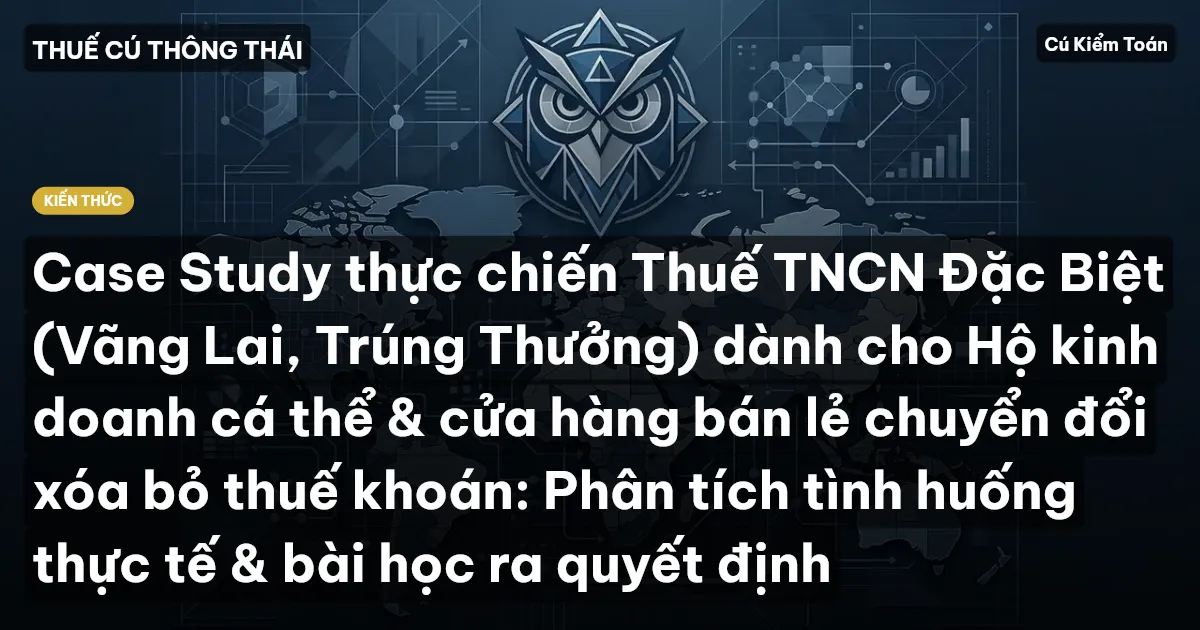 Case Study thực chiến Thuế TNCN Đặc Biệt (Vãng Lai, Trúng Thưởng) dành cho Hộ kinh doanh cá thể & cửa hàng bán lẻ chuyển đổi xóa bỏ thuế khoán: Phân tích tình huống thực tế & bài học ra quyết định