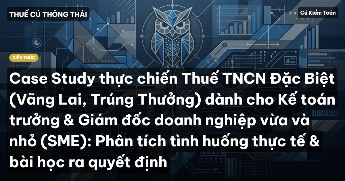 Case Study thực chiến Thuế TNCN Đặc Biệt (Vãng Lai, Trúng Thưởng) dành cho Kế toán trưởng & Giám đốc doanh nghiệp vừa và nhỏ (SME): Phân tích tình huống thực tế & bài học ra quyết định