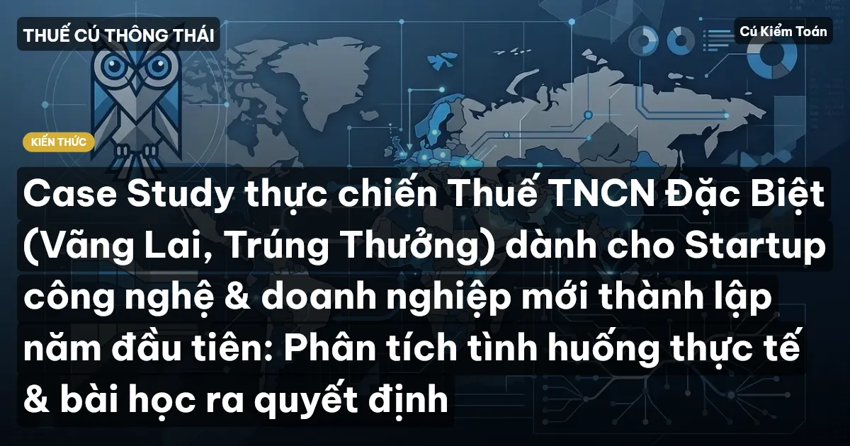 Case Study thực chiến Thuế TNCN Đặc Biệt (Vãng Lai, Trúng Thưởng) dành cho Startup công nghệ & doanh nghiệp mới thành lập năm đầu tiên: Phân tích tình huống thực tế & bài học ra quyết định