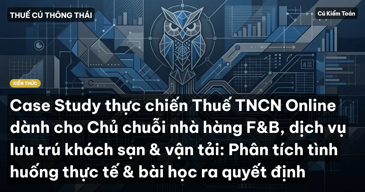 Case Study thực chiến Thuế TNCN Online dành cho Chủ chuỗi nhà hàng F&B, dịch vụ lưu trú khách sạn & vận tải: Phân tích tình huống thực tế & bài học ra quyết định