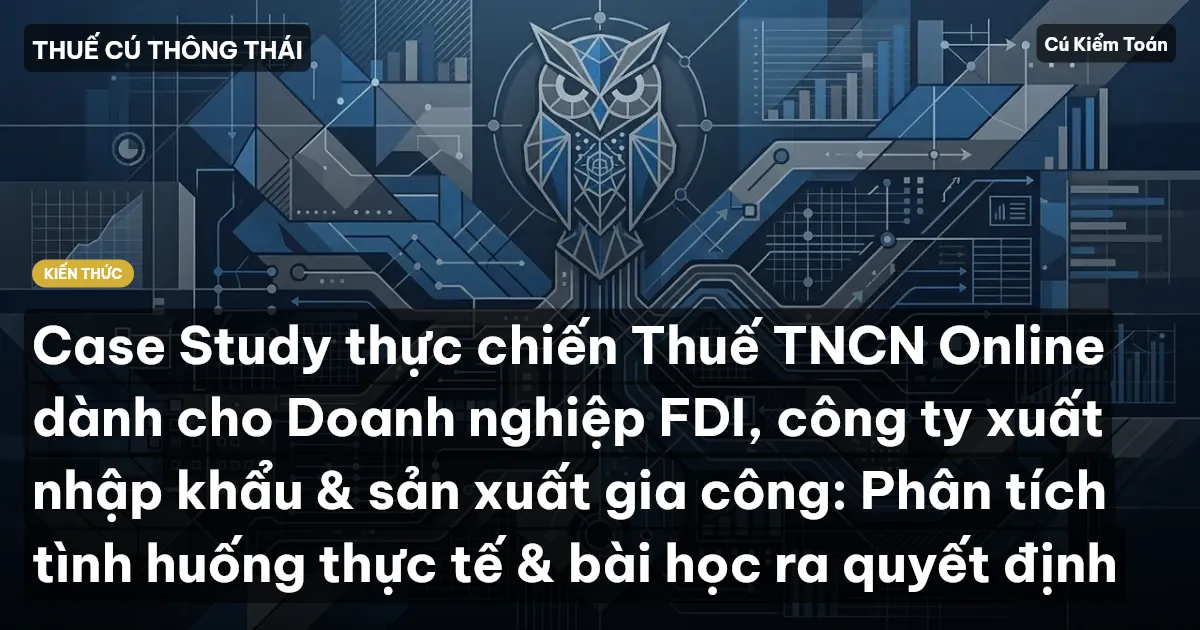 Case Study thực chiến Thuế TNCN Online dành cho Doanh nghiệp FDI, công ty xuất nhập khẩu & sản xuất gia công: Phân tích tình huống thực tế & bài học ra quyết định