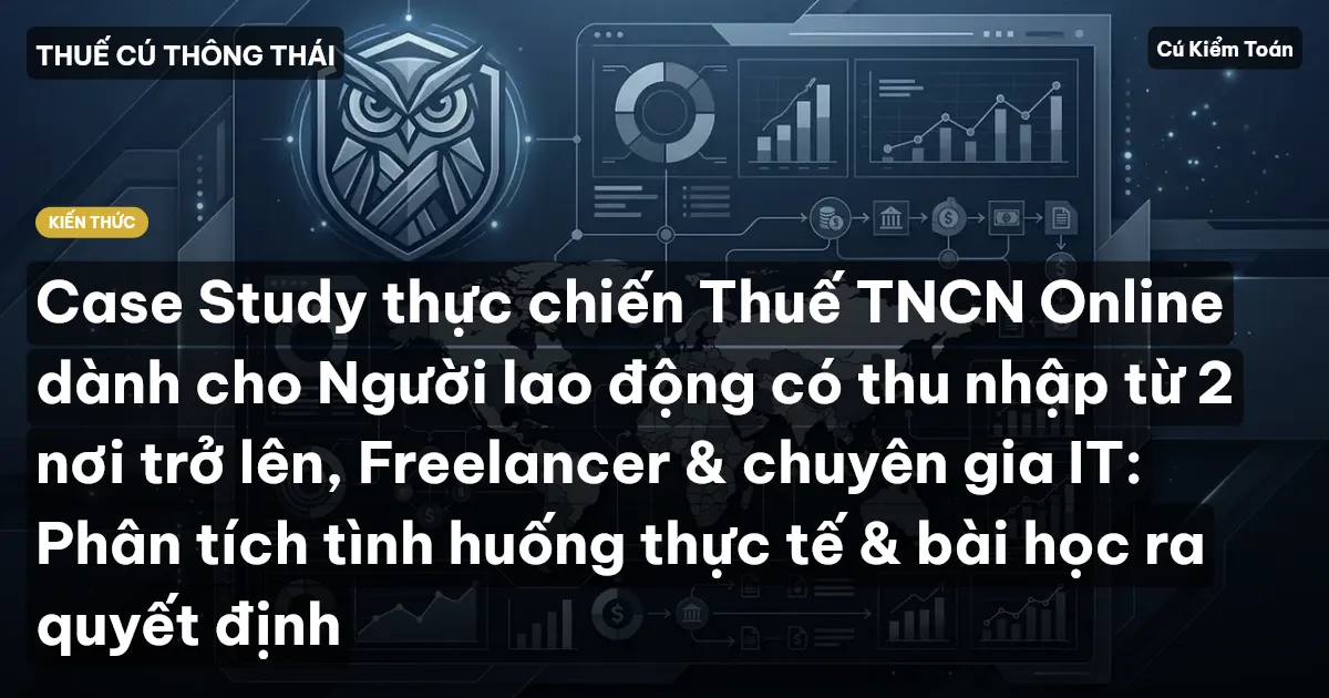 Case Study thực chiến Thuế TNCN Online dành cho Người lao động có thu nhập từ 2 nơi trở lên, Freelancer & chuyên gia IT: Phân tích tình huống thực tế & bài học ra quyết định