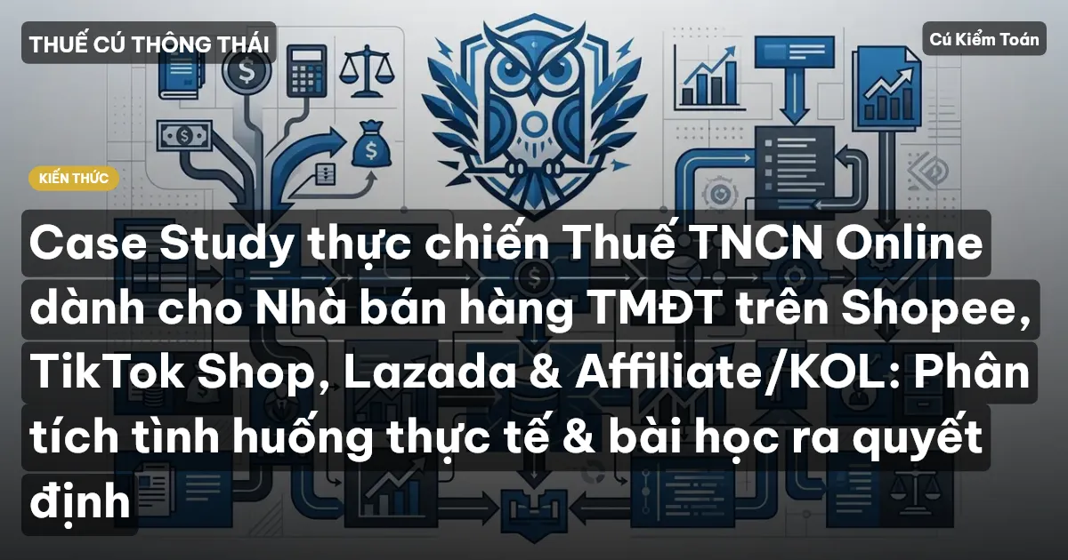 Case Study thực chiến Thuế TNCN Online dành cho Nhà bán hàng TMĐT trên Shopee, TikTok Shop, Lazada & Affiliate/KOL: Phân tích tình huống thực tế & bài học ra quyết định