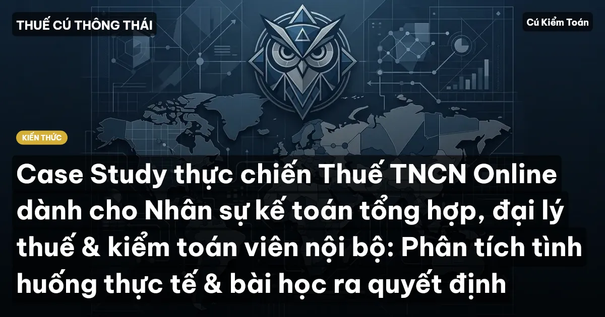 Case Study thực chiến Thuế TNCN Online dành cho Nhân sự kế toán tổng hợp, đại lý thuế & kiểm toán viên nội bộ: Phân tích tình huống thực tế & bài học ra quyết định