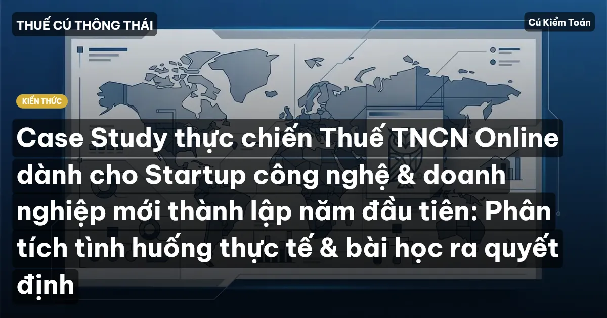 Case Study thực chiến Thuế TNCN Online dành cho Startup công nghệ & doanh nghiệp mới thành lập năm đầu tiên: Phân tích tình huống thực tế & bài học ra quyết định