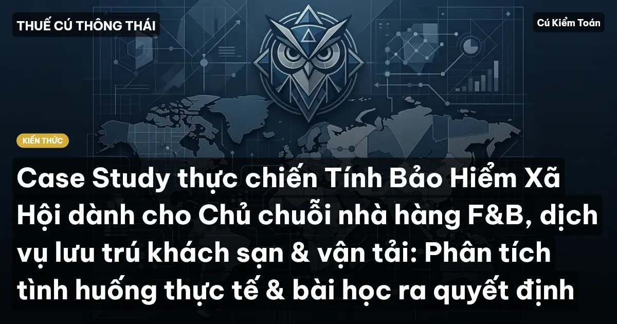 Case Study thực chiến Tính Bảo Hiểm Xã Hội dành cho Chủ chuỗi nhà hàng F&B, dịch vụ lưu trú khách sạn & vận tải: Phân tích tình huống thực tế & bài học ra quyết định