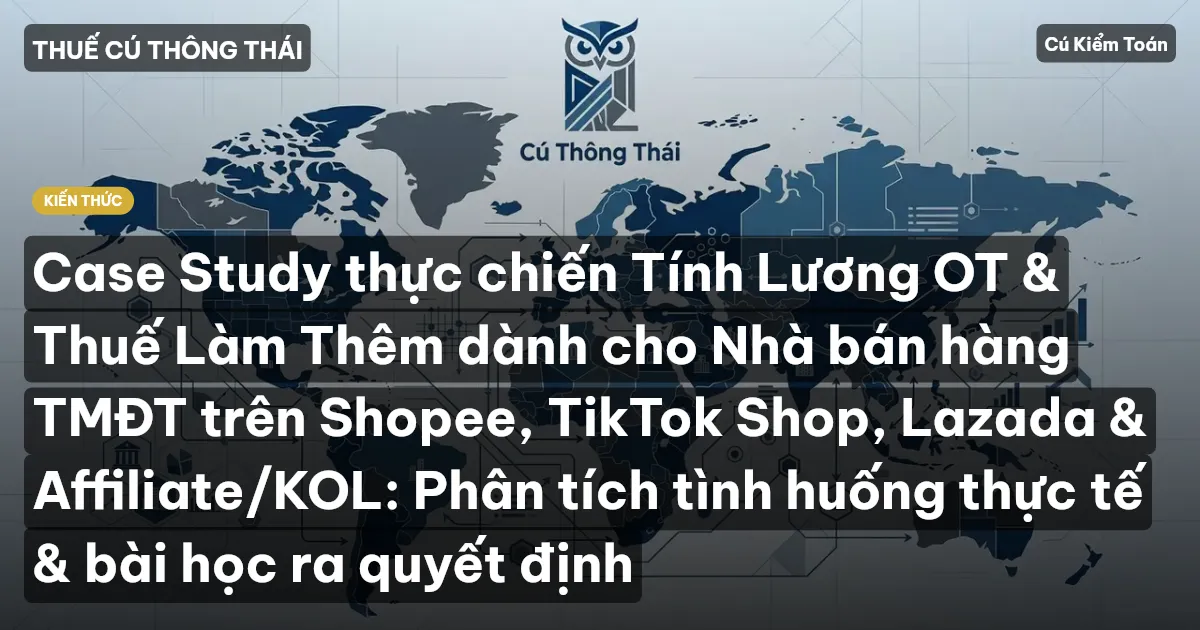 Case Study thực chiến Tính Lương OT & Thuế Làm Thêm dành cho Nhà bán hàng TMĐT trên Shopee, TikTok Shop, Lazada & Affiliate/KOL: Phân tích tình huống thực tế & bài học ra quyết định