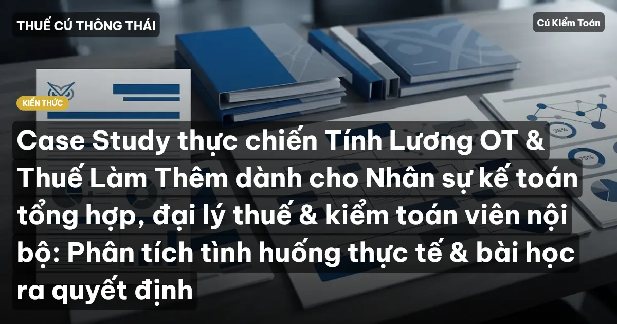 Case Study thực chiến Tính Lương OT & Thuế Làm Thêm dành cho Nhân sự kế toán tổng hợp, đại lý thuế & kiểm toán viên nội bộ: Phân tích tình huống thực tế & bài học ra quyết định