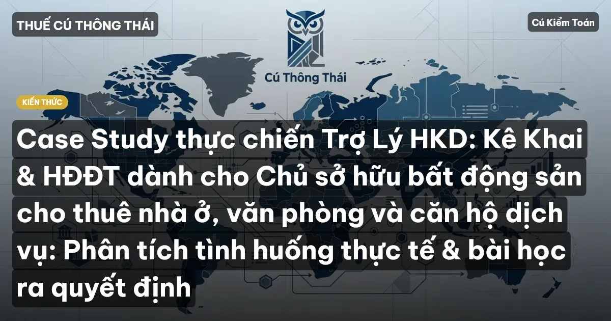 Case Study thực chiến Trợ Lý HKD: Kê Khai & HĐĐT dành cho Chủ sở hữu bất động sản cho thuê nhà ở, văn phòng và căn hộ dịch vụ: Phân tích tình huống thực tế & bài học ra quyết định